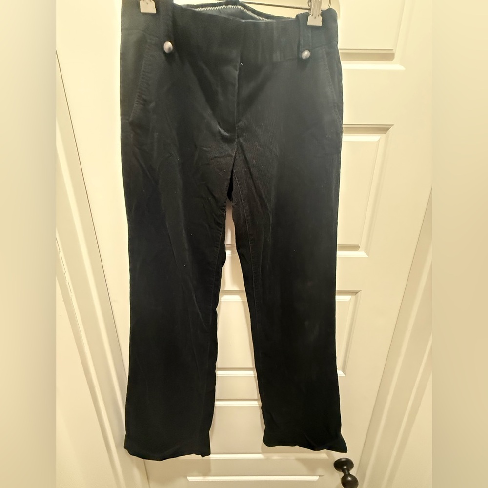 NWT. J. Crew. City Fit Black Corduroy Pants. Size 2.